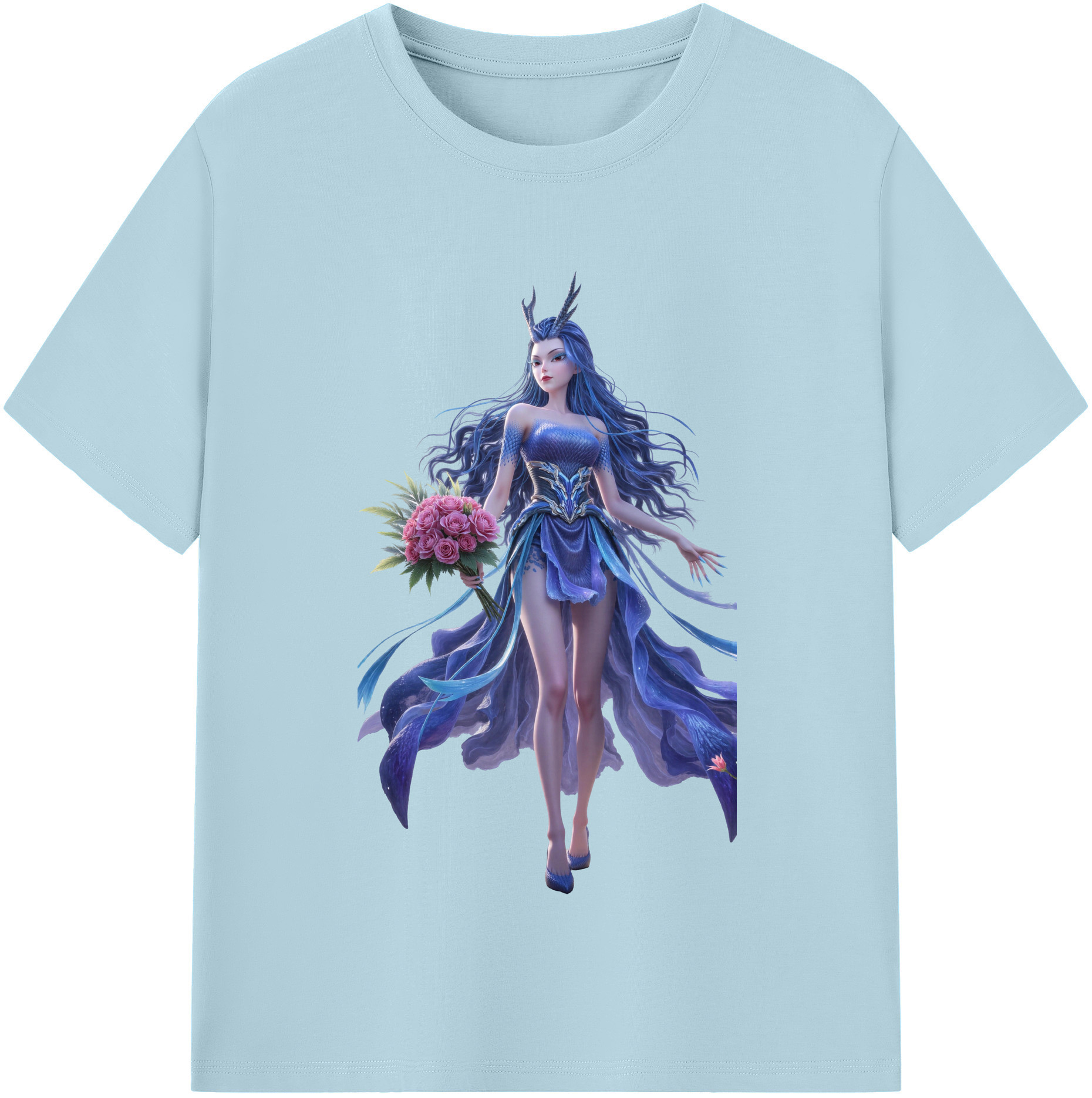 （画像用） Ne Zha 2 ナタ 魔童の大暴れ 綿100％半袖Tシャツ（フロントプリント）
